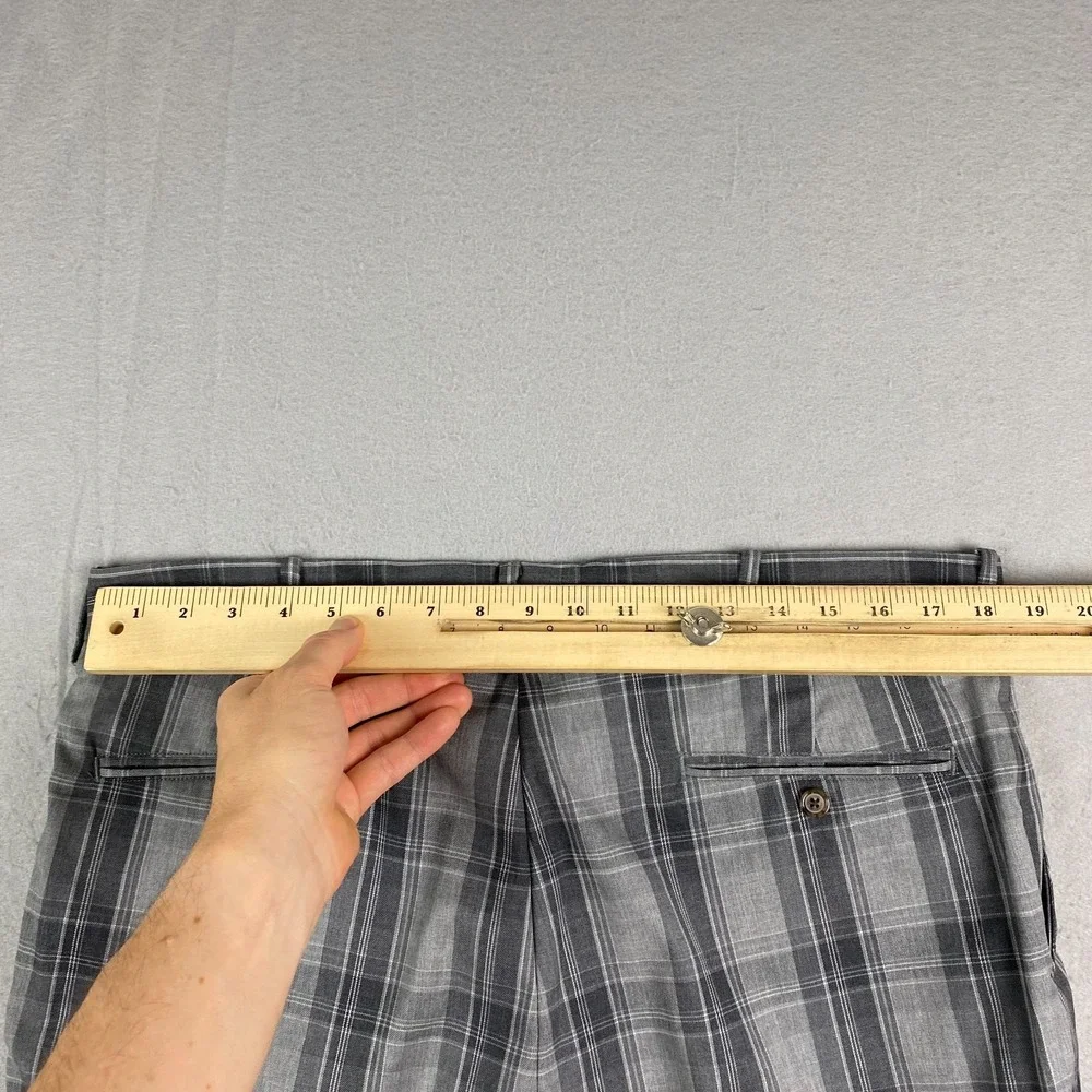 Polo Golf Ralph Lauren Pants Mens 36x30 Wool Gray Plaid stretch